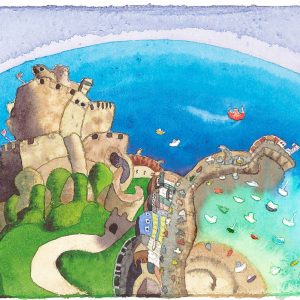Mont Orgueil Castle & Harbour from above (Jersey)