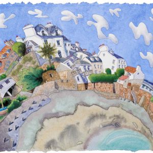 Houses, beach & Yacht Club, St Aubin's (Jersey)