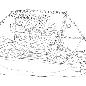 Jersey Dazzle Ship (drawing to colour yourself)